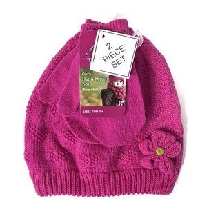 Beanie and Mitten Set - Girl Toddler 2-4